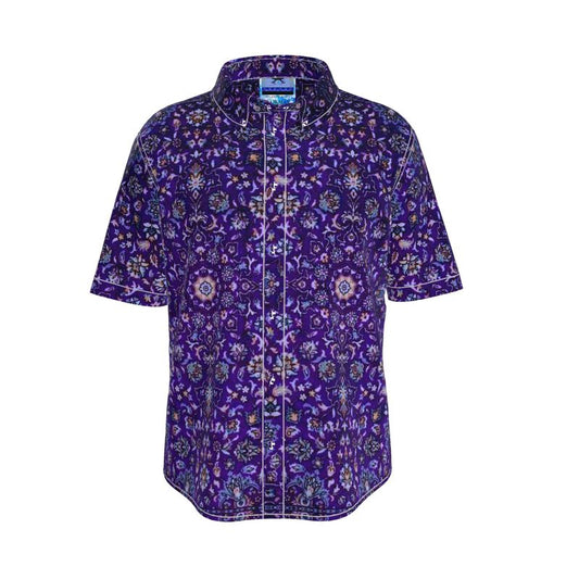 PURPLE PRINT SHORT SLEEVE