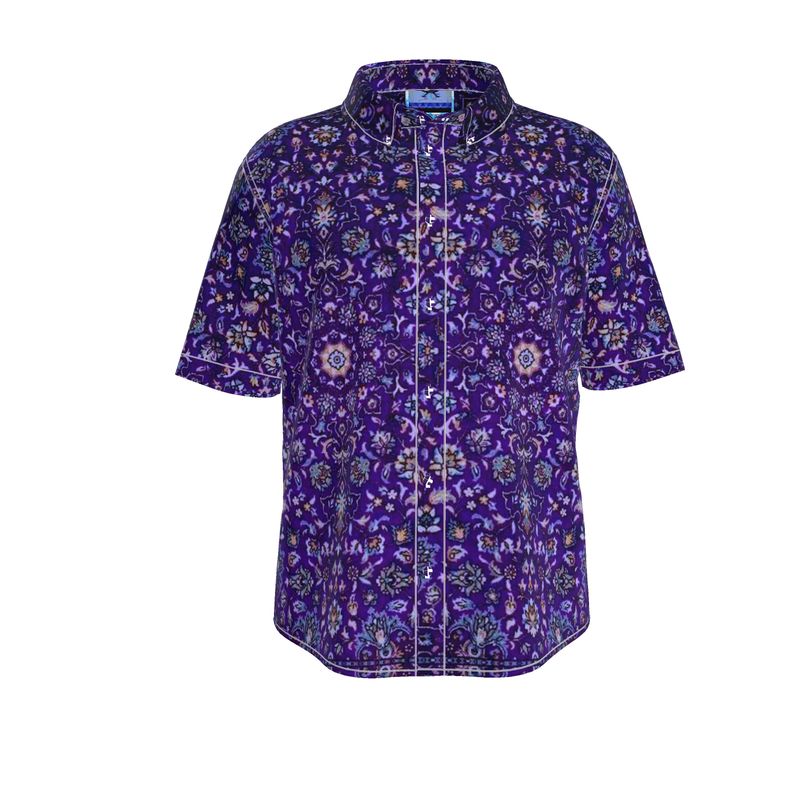 PURPLE PRINT SHORT SLEEVE