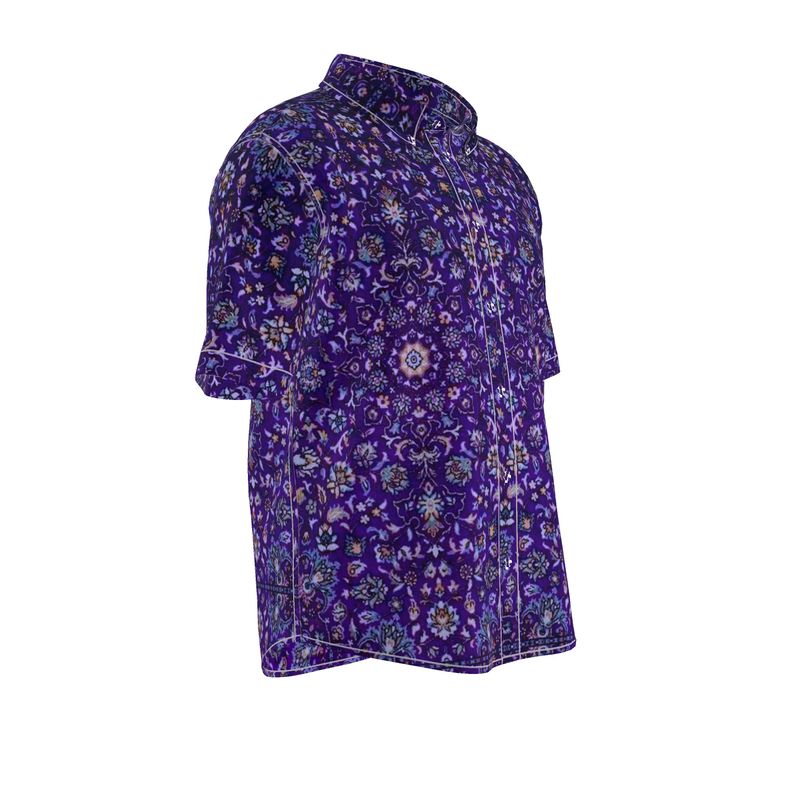 PURPLE PRINT SHORT SLEEVE