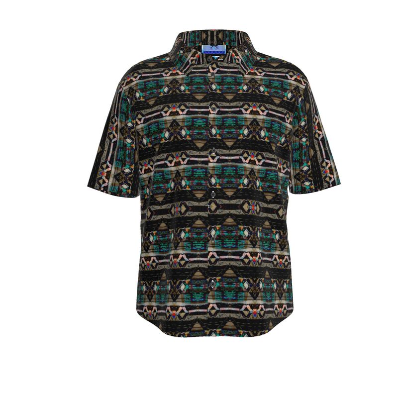 GREEN MOTIF SHORT SLEEVE