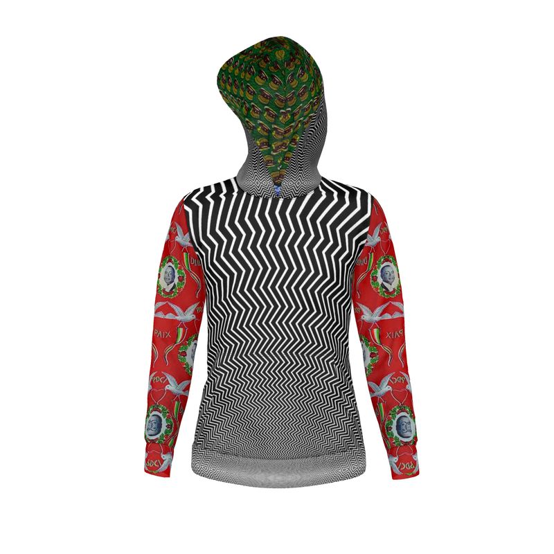 RED BLACK AND GREEN HOODIE