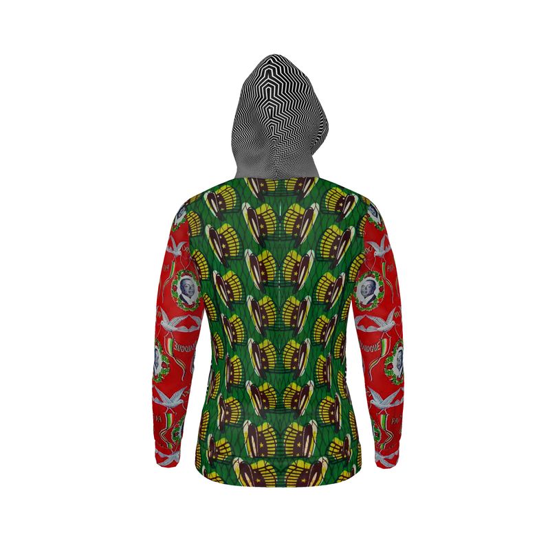 RED BLACK AND GREEN HOODIE
